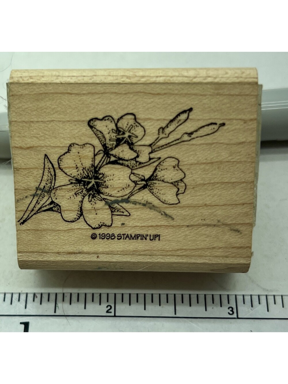 Stampin' Up 1998 Flowering Branch Blossoms Wood Rubber Stamp
